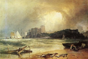  Su Obras - Pembroke Caselt Gales del Sur Tormenta acercándose paisaje Turner